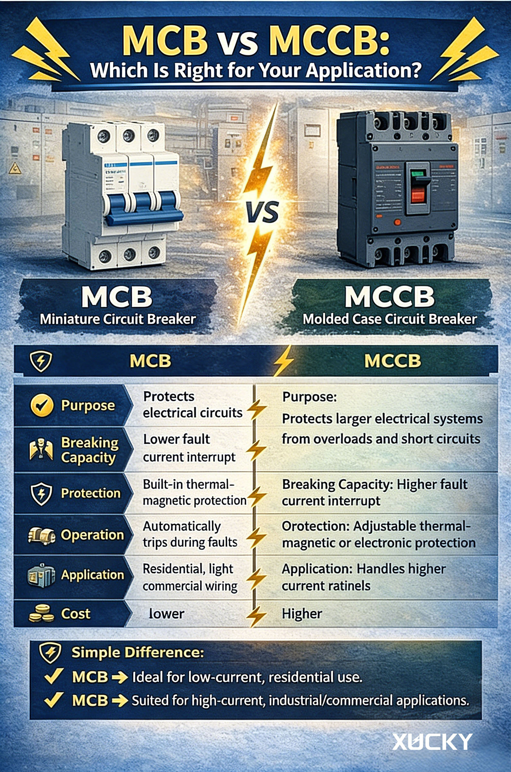 MCB vs. MCCB: care este potrivit pentru aplicația dvs.?