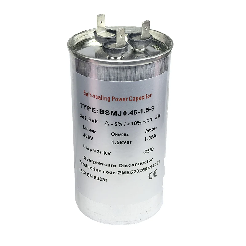 Condensator de putere cilindric de auto-vindecare
